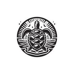 turtle logo, editable vector image