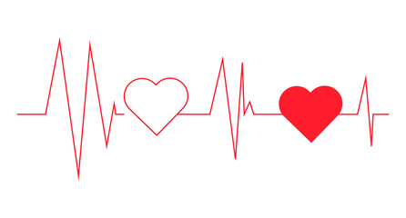 A red heart with a white background