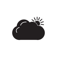 A black cloud with a sun and clouds