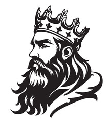 drawing of king one color logo black and white
