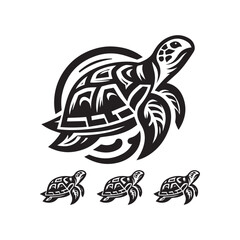 turtle logo, editable vector image