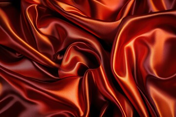 Obraz premium Rich Red Satin Fabric Draped Elegantly for Textural Photography