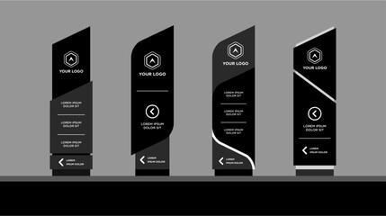 Exterior and interior signage template set corporate identity