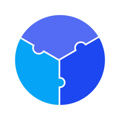 Three Point Circle Puzzle Vector