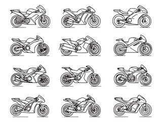Luxury Motorbike Minimalist Line Art Icon
