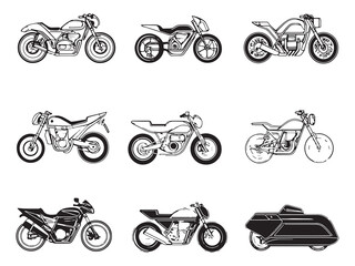 Luxury Motorbike 2D Line Vector Illustration