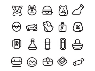 Chic Pet Accessories Line Art - Modern Vector Pack