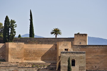 detail of the alcazaba of the alhambra of granada