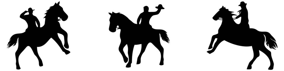 Line dance group with horse