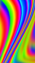 Vibrant rainbow wave illustration with smooth gradients and psychedelic curves. Vertical abstract background ideal for creative designs, posters, or colorful digital art projects.