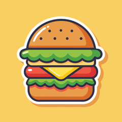 Delicious Double Cheeseburger Illustration A Tasty Vector Graphic