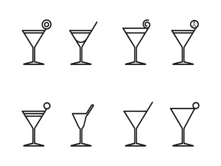 Martini Glass Simple Minimal Line Illustration