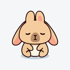 Adorable Sleeping Bunny Illustration Cute Cartoon Rabbit Design