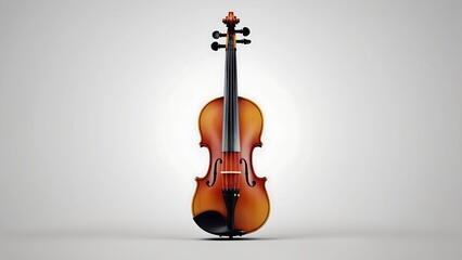 Acoustic Violin on White Background