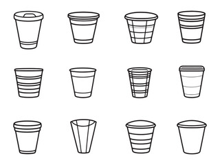 Mini Party Cups Set – Clean Line Illustration