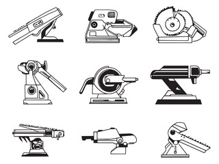 Miter Saw – Minimalist Tool Vector Art