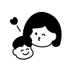 子供が大好きな母親のイラスト