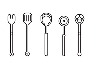 Mixing Paddle Minimalist 2D Line Art Design 