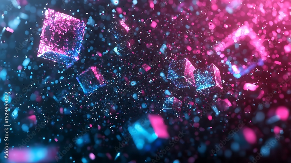 Aufkleber dynamic digital particles in motion abstract background graphic design vibrant environment artistic 