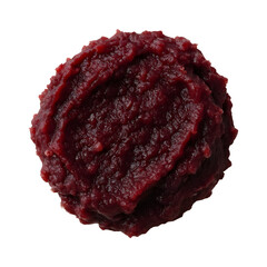 Dark Red Mashed Paste Isolated on White Background – Bean or Berry Puree Texture