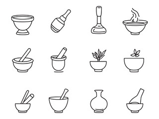 Mortar Minimalist 2D Line Art 