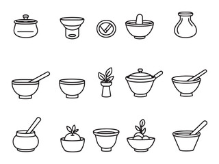 Mortar Minimalist 2D Line Art 