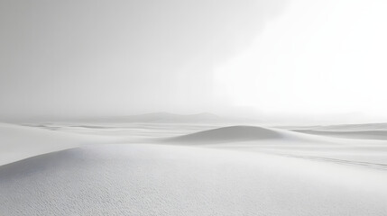 Minimalist White Landscape Vast Desert Photography Smooth Horizon Aerial View Pure White Background