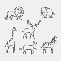 wild animals set