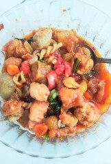 Close-Up of Authentic Seblak - Spicy Indonesian Famous Street Food Seblak