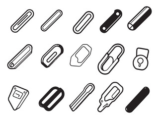 Multi-Purpose Clips Ultra Minimalist 2D Line Art Set 