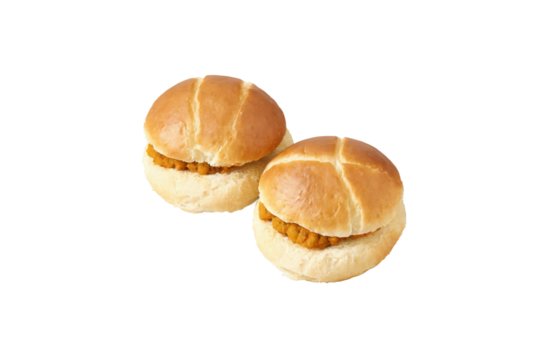 Vada Pav - A popular Indian street food consisting of a spicy potato patty (vada) sandwiched between a soft bread