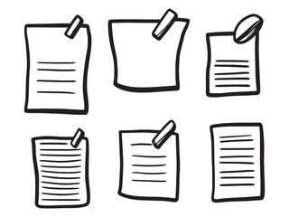 Note Stickers Minimalist 2D Line Art Pack