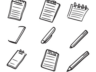 Notepad Ultra Minimalist 2D Line Art Icon