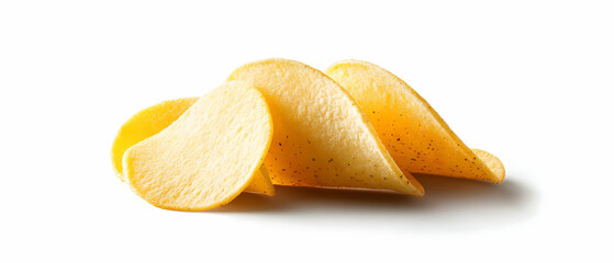Golden Tortilla Chips Isolated On White Background