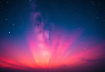 Fototapeta premium Rose-hued twilight sky, shimmering with countless stars, ethereal glow, pink, universe