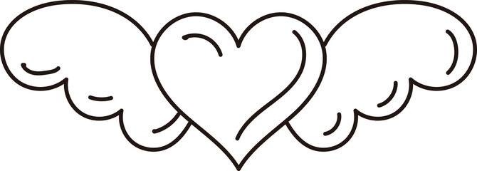 Winged Heart Doodle (Round Wings)

