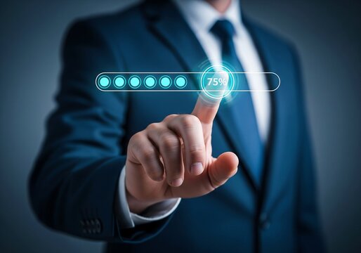 Progress Bar Achieving Business Goals, Monitoring Project Milestones, and Tracking Performance Metrics