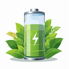Battery Icon Metaphor – Depletion from Work, Recharge Through Nature