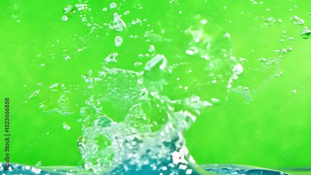 Poster aquatic dynamics: capturing the precise instant of impact, a splash of clear water erupts in a dynam