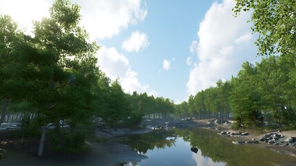 Obraz premium Forest reflections on a calm lake