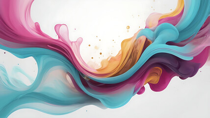 Abstract Colorful Fluid Swirls Dynamic Paint Splatter Design