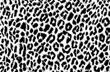 Seamless Black and White Leopard Print Pattern Vector Texture for Fashion Design
