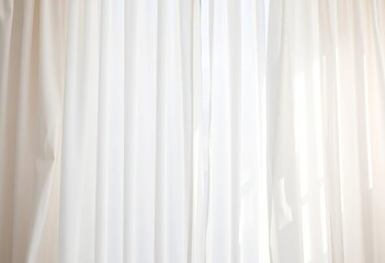 Obraz premium Soft, billowing white curtains create a gentle, diffused light background, elegant, curtains