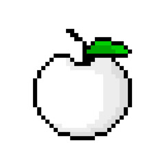 white pixel apple