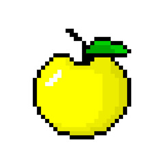 yellow pixel apple