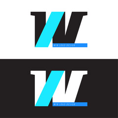 WIN Logo Design — Sleek Business Logo with Blue Accent
