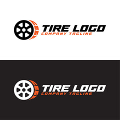 Tire Logo Design — Automotive Wheel Logo with Bold Typography