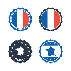 France stamp set, French product label