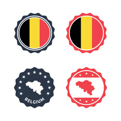 Belgium stamp set, Belgian product label