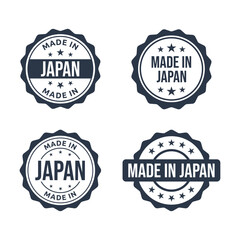 made in Japan labels set, japanese product stamp